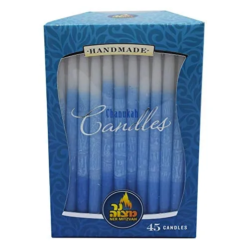 Blue And White Hanukkah Candles