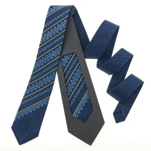 Blue and Yellow Striped Tie