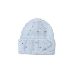 Blue Angora Crystal Beanie