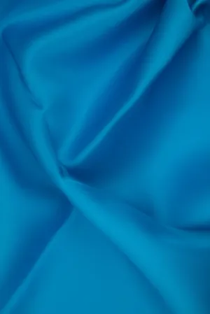 Blue Atoll Silk Satin Face Organza Fabric