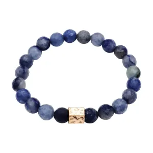 Blue Aventurine and Gold Stretch Bracelet