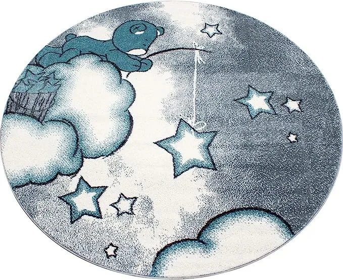 Blue Baby Bear Stars Rug - Kids