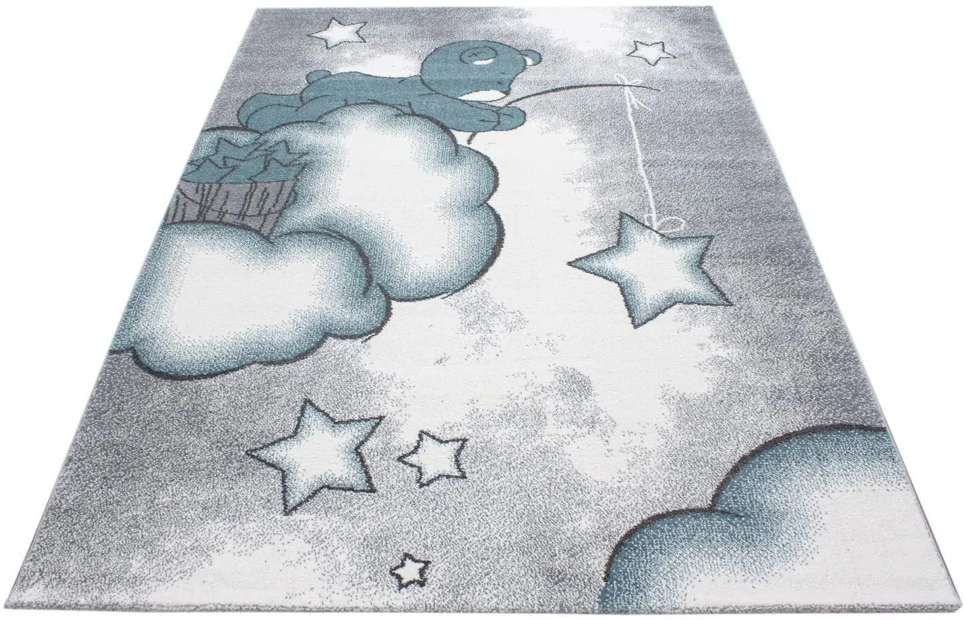 Blue Baby Bear Stars Rug - Kids