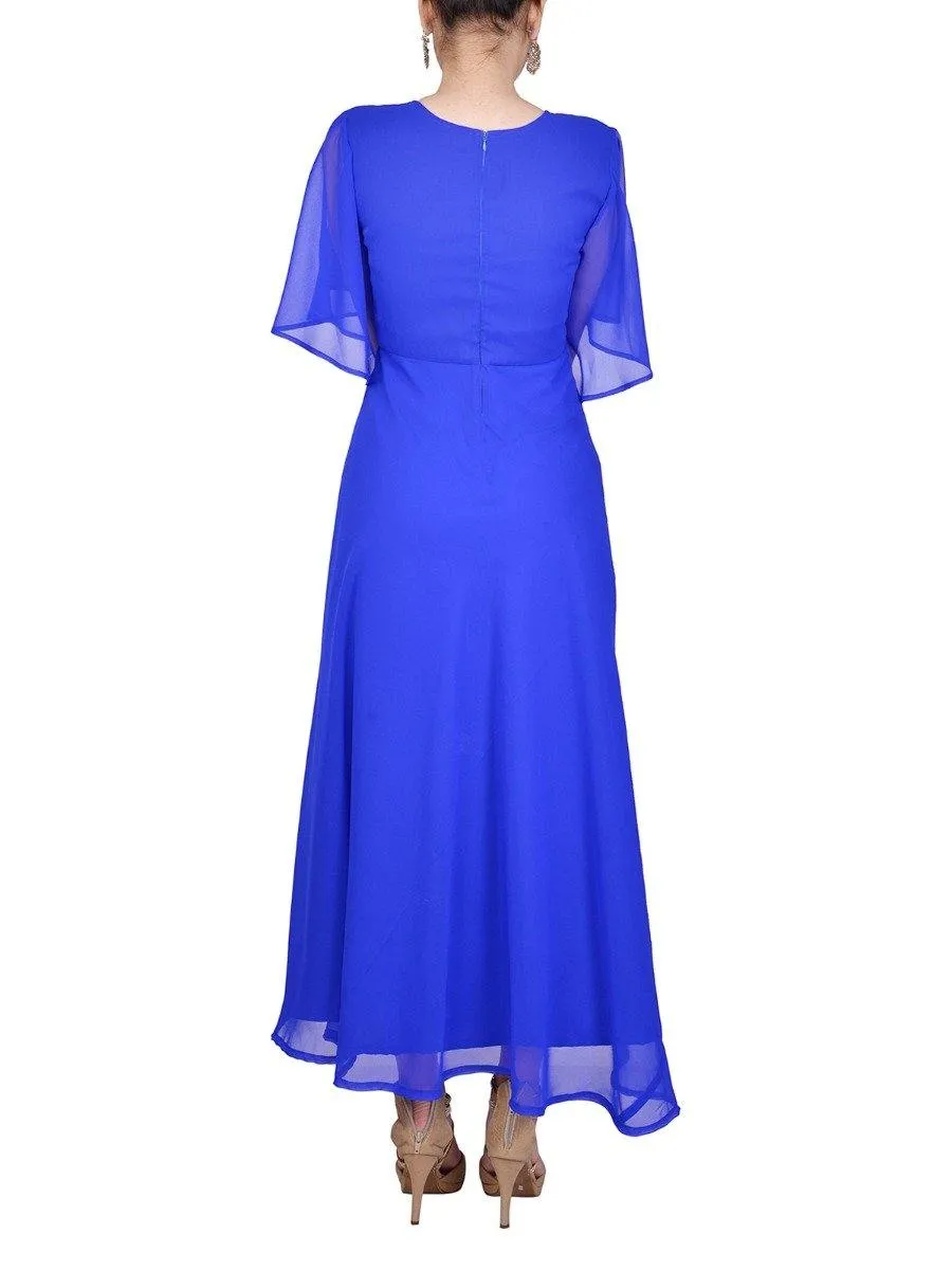 Blue Bird Hand Emrboidered Georgette Gown