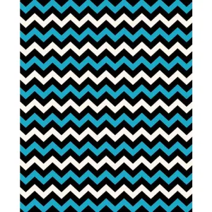 Blue, Black & White Chevron Printed Backdrop