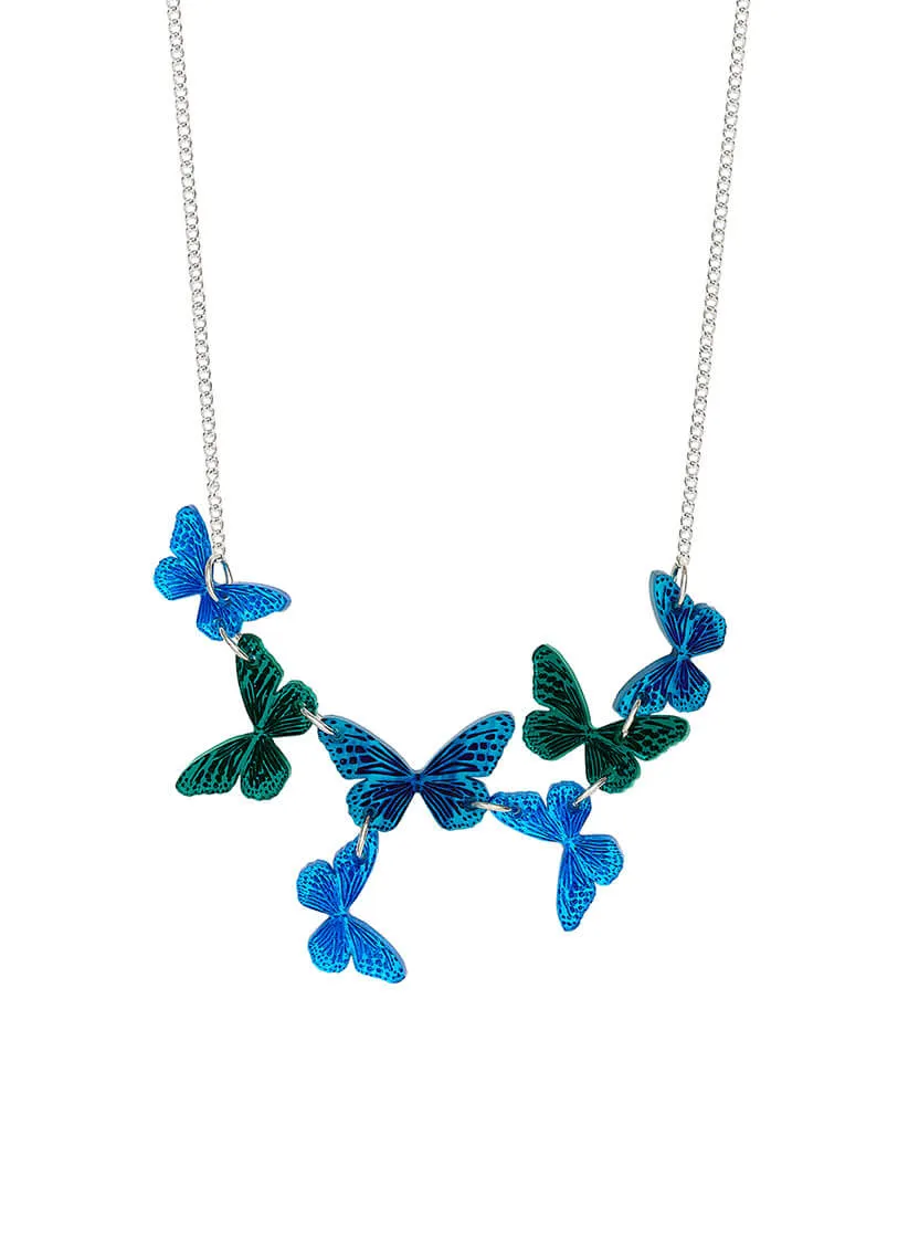 Blue Butterflies Necklace