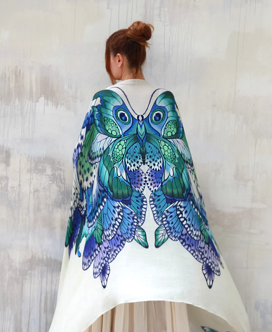 Blue Butterfly Tribal Shawl