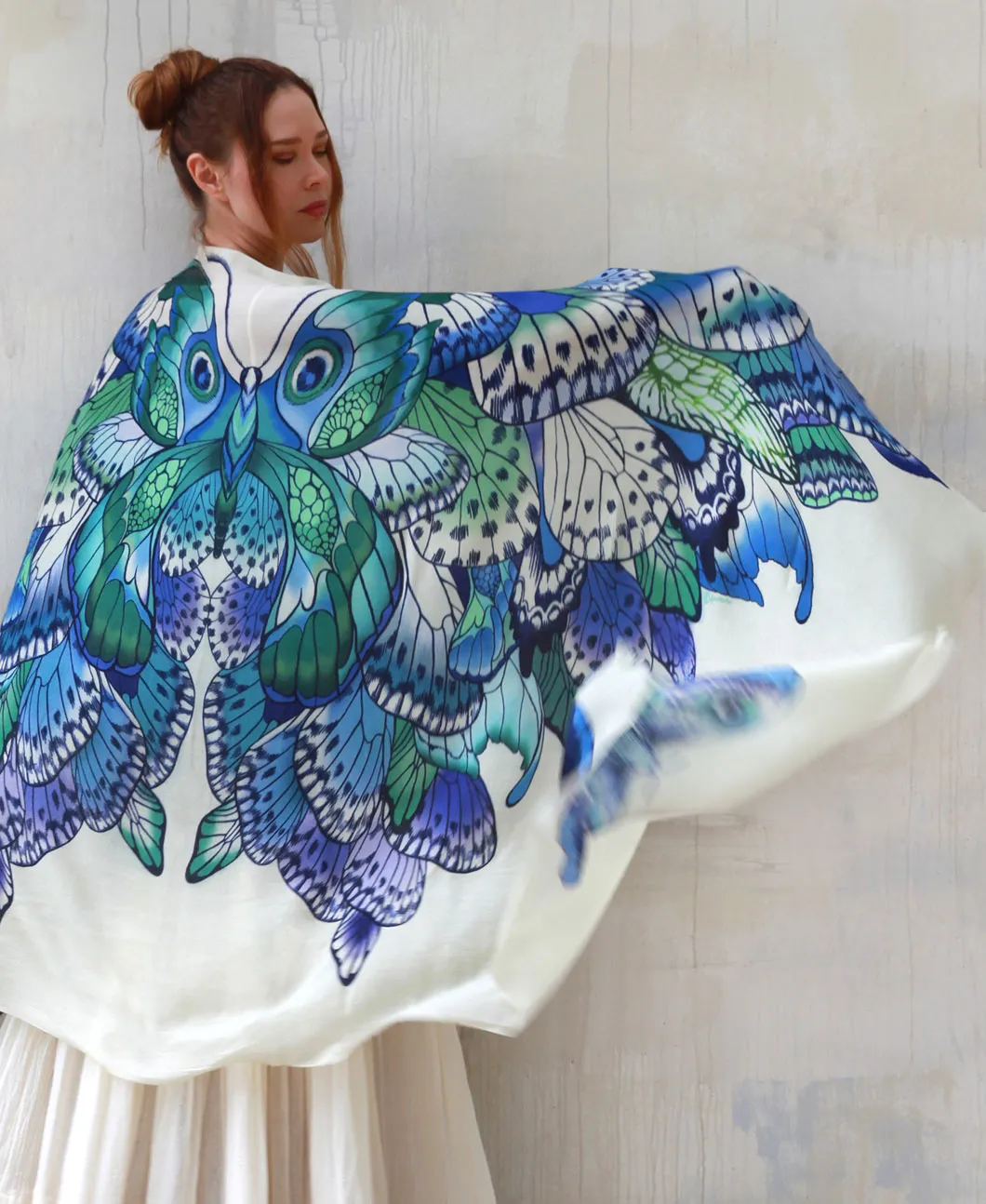 Blue Butterfly Tribal Shawl