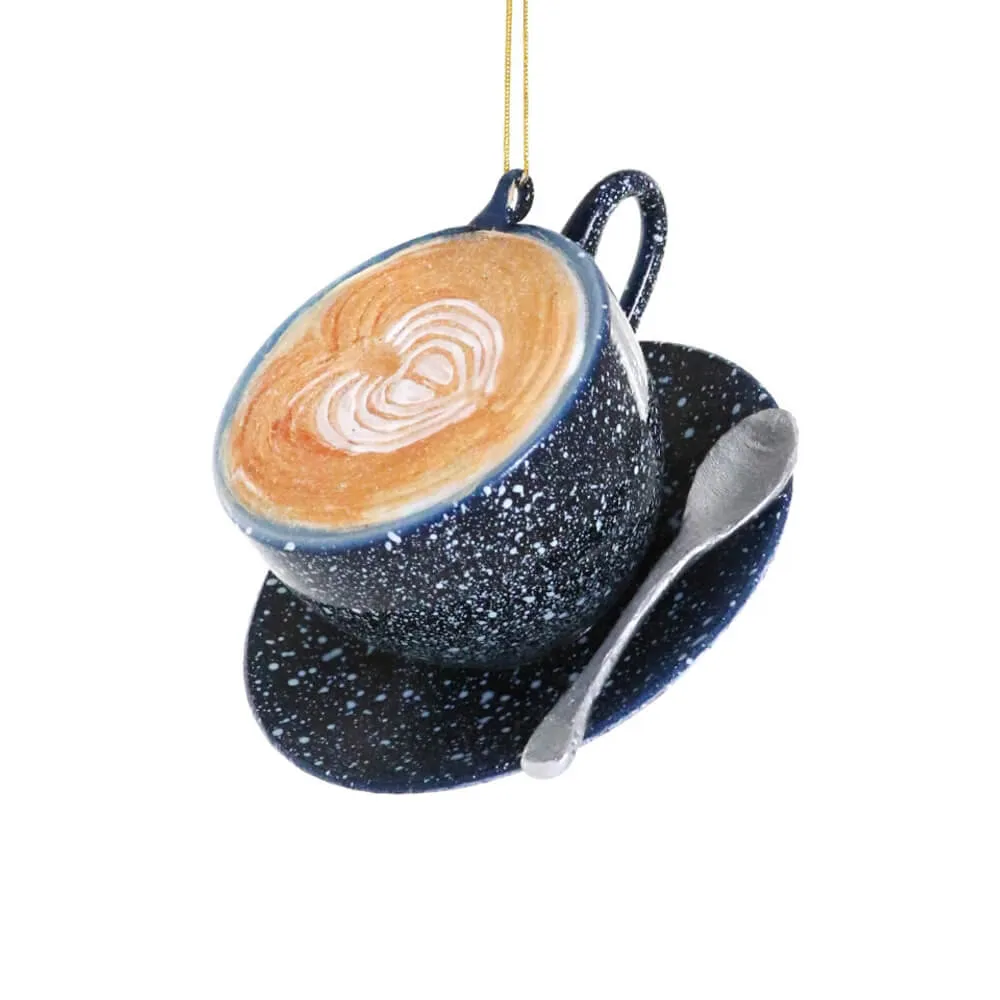 Blue Cafe Au Lait Ornament, 4.25"