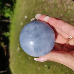 Blue Calcite Palm Stone (#2)