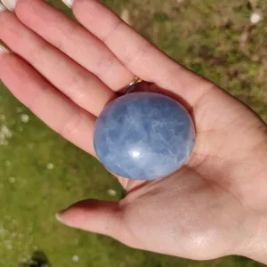 Blue Calcite Palm Stone (#9)