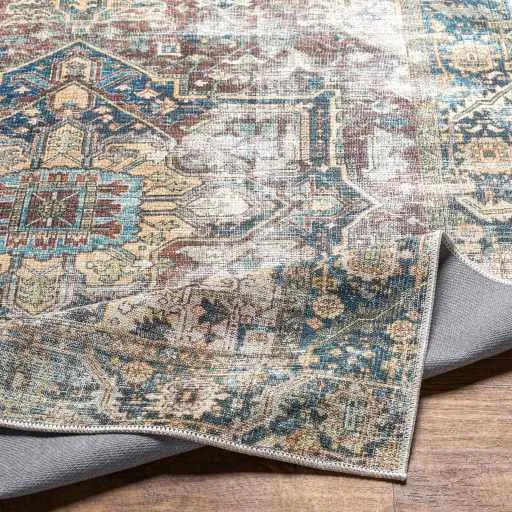 Blue Catigpian Distressed Washable Area Rug - Clearance