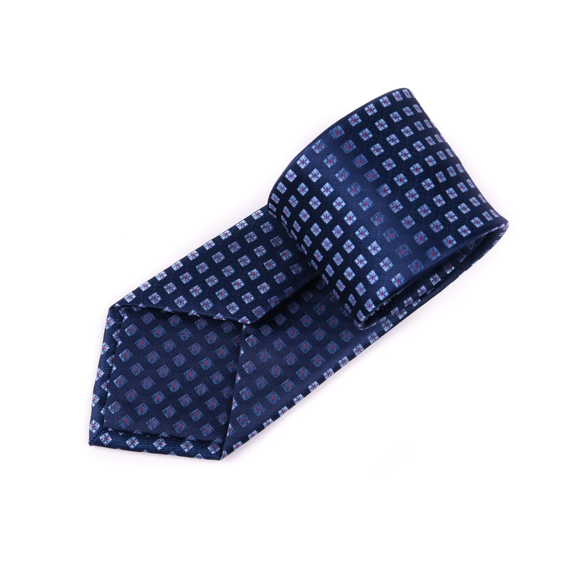 Blue Check Italian Pattern Necktie Business Formal Elegance For Smart Men's Ego