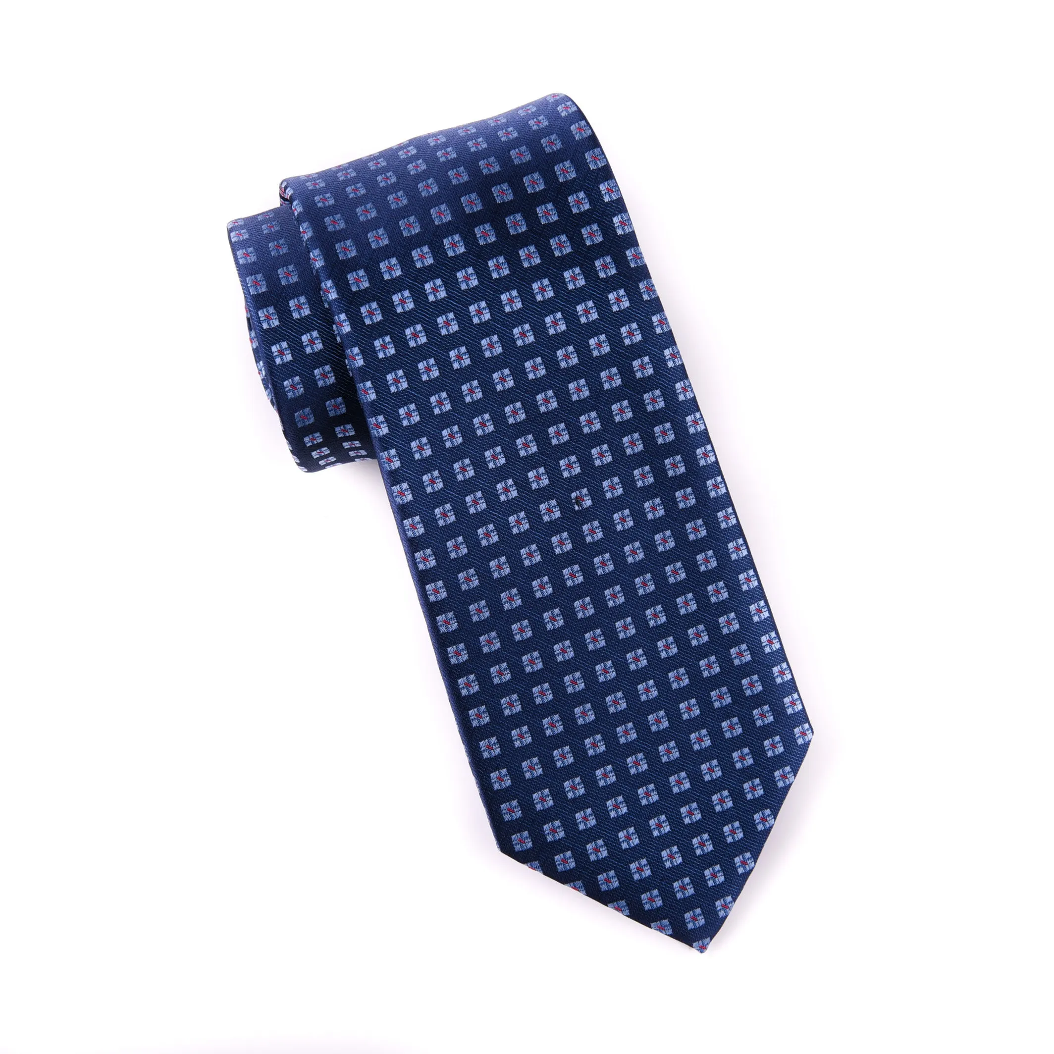 Blue Check Italian Pattern Necktie Business Formal Elegance For Smart Men's Ego