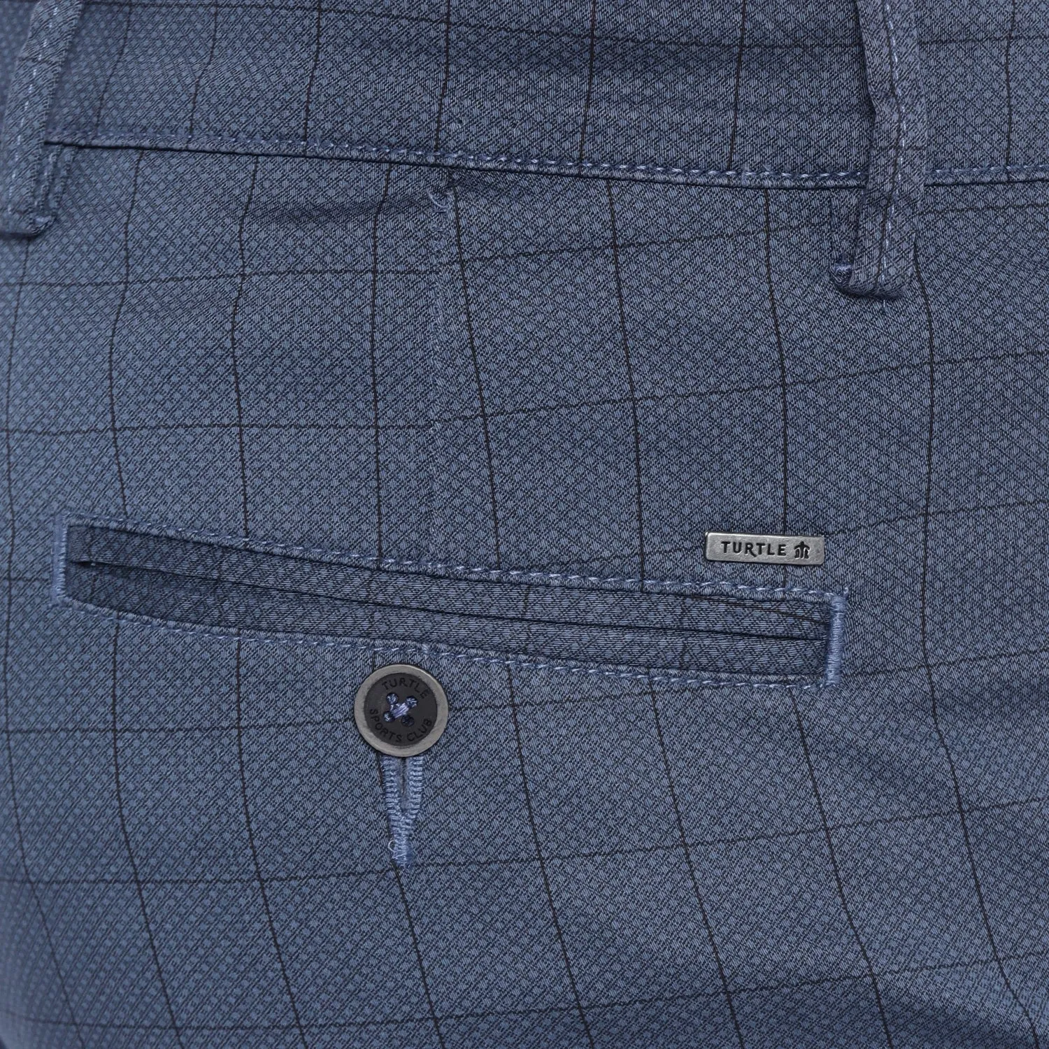 Blue Checked Narrow Fit Trouser