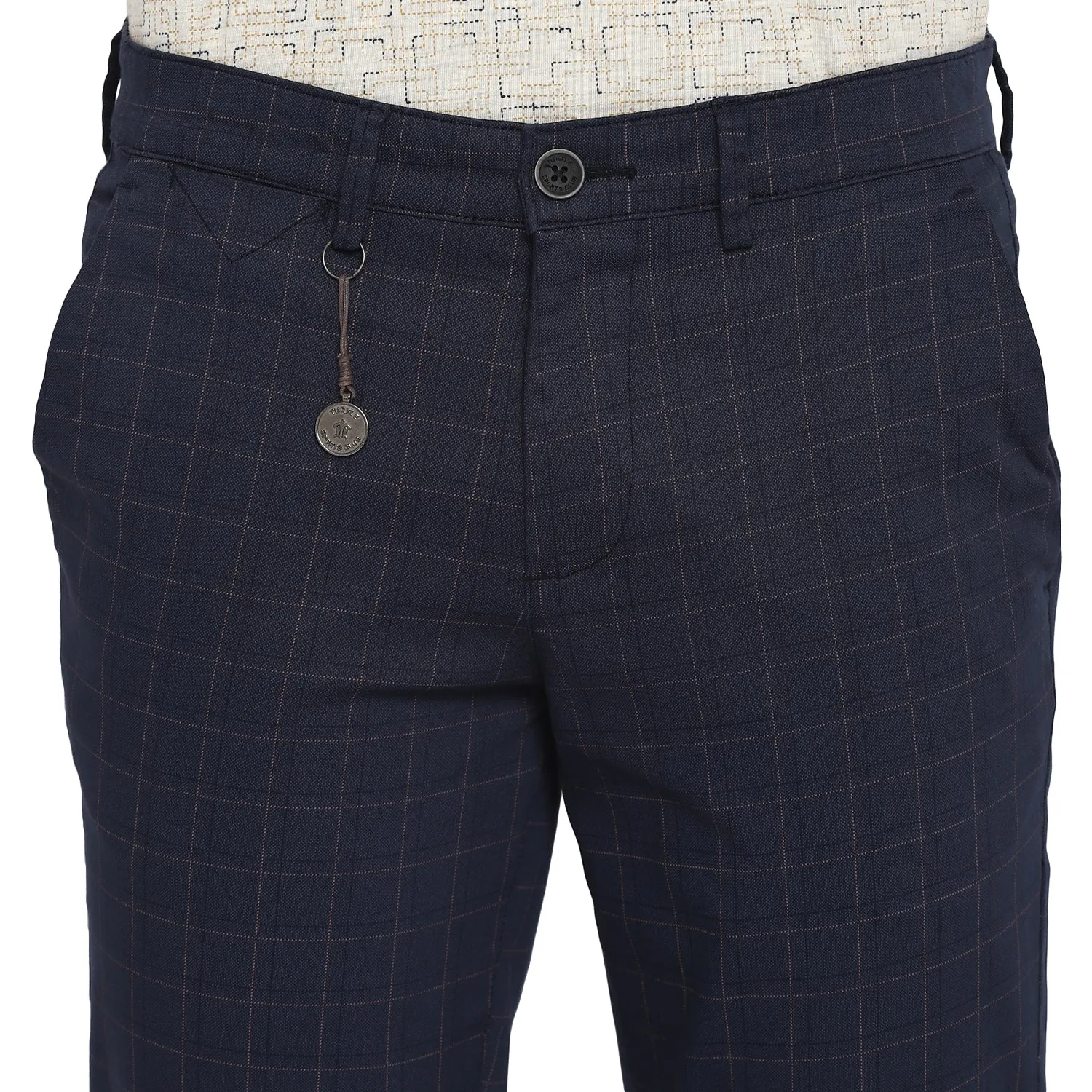 Blue Checked Ultra Slim Fit Trouser