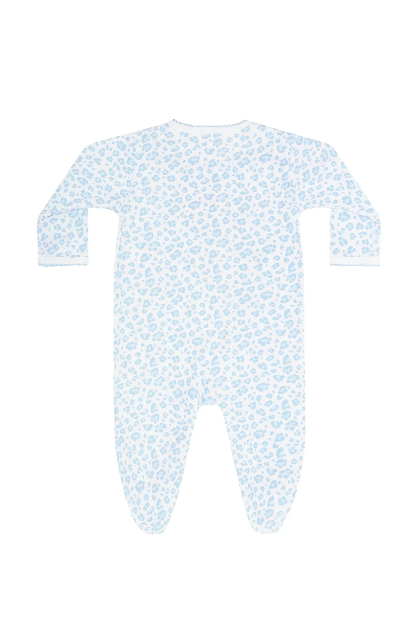 Blue Cheetah Print Crossover Footie