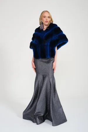 Blue Chinchilla Fur Shawl