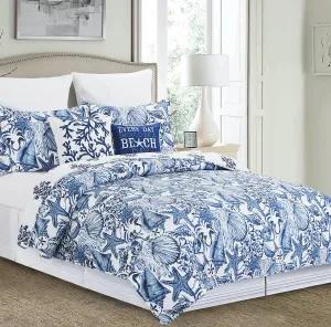 Blue Coast Shells Quilt Set