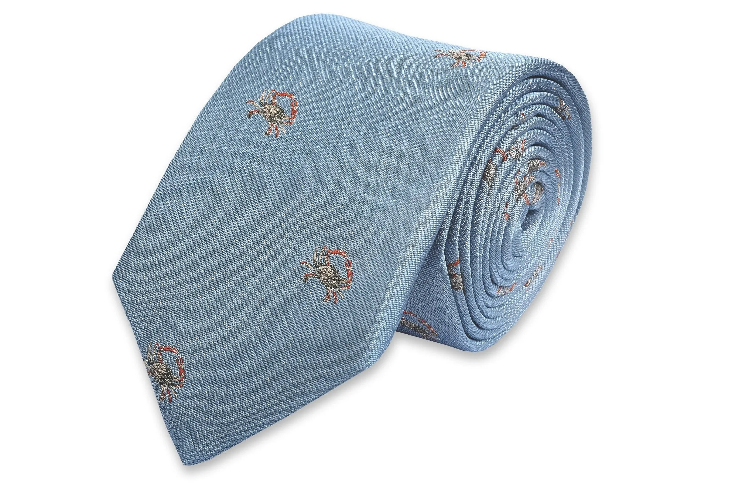 Blue Crab Necktie - Light Blue