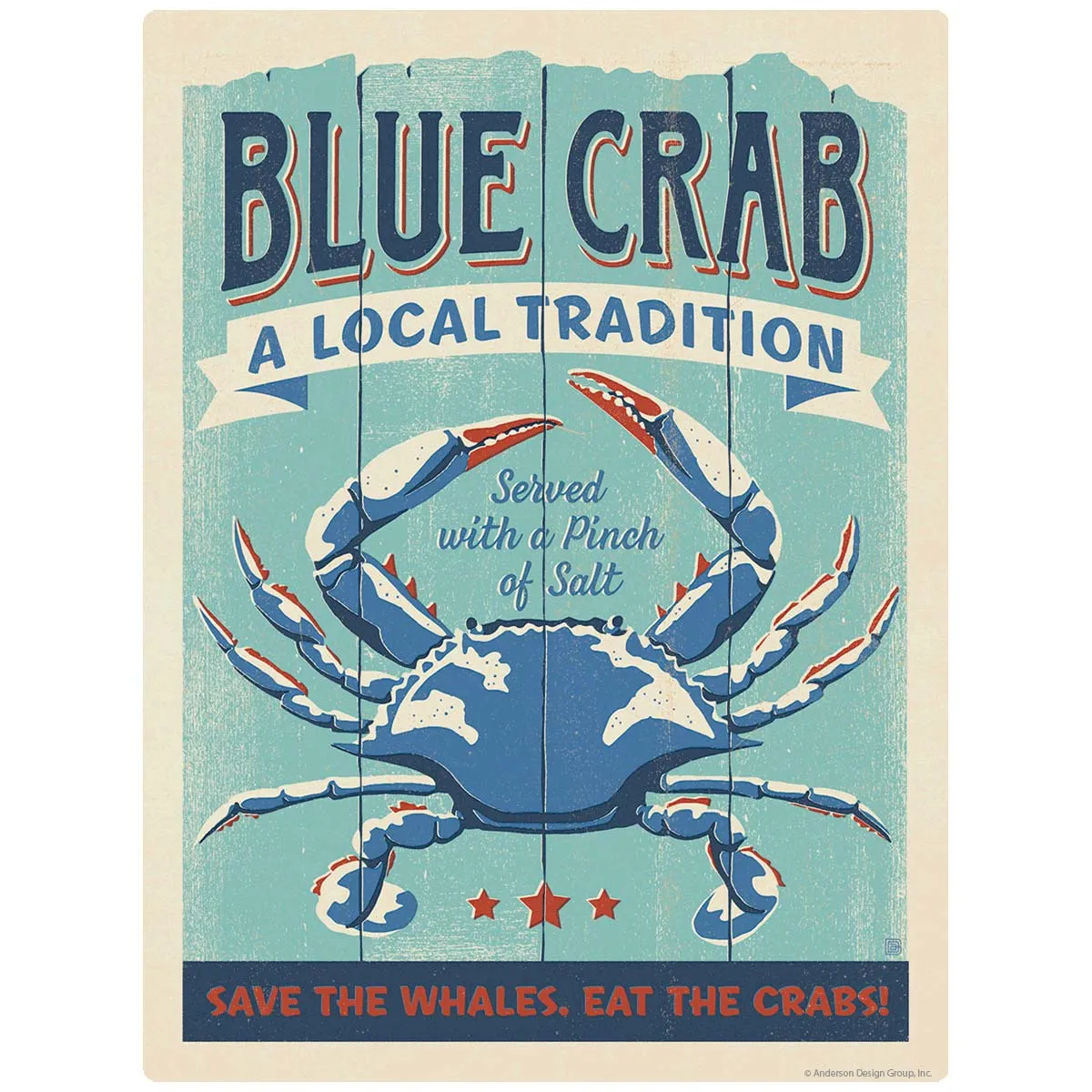 Blue Crab Served Vinyl Sticker