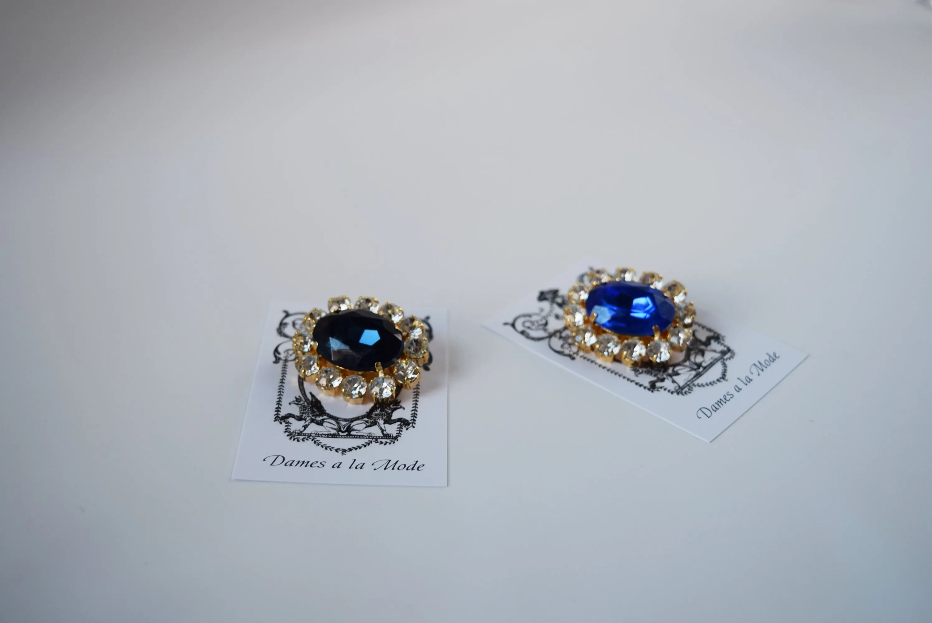 Blue Crystal Cluster Brooch - Queen Victoria Brooch, Prince Albert Brooch