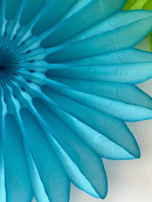 Blue Decorative paper Fans, 67cm  / 26" paper Fan