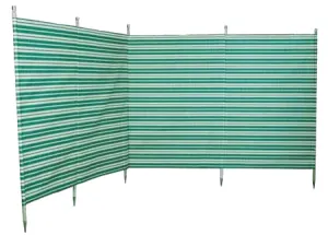 Blue Diamond Traditional 5 Pole Green Stripe Windbreak