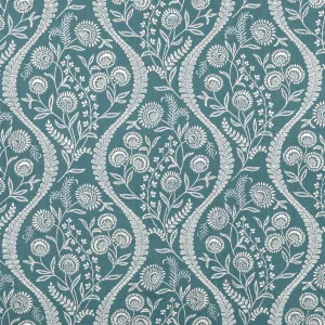 Blue Embroidered Fabric