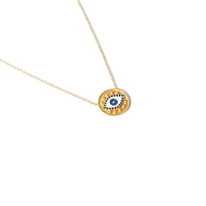 Blue Enamel Eye Necklace