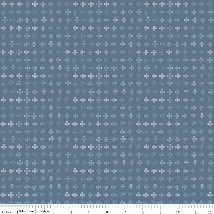 Blue Escape Coastal Plus Sign Colonial Cotton Yardage by Lisa Audit | Riley Blake Designs