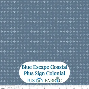 Blue Escape Coastal Plus Sign Colonial Cotton Yardage by Lisa Audit | Riley Blake Designs