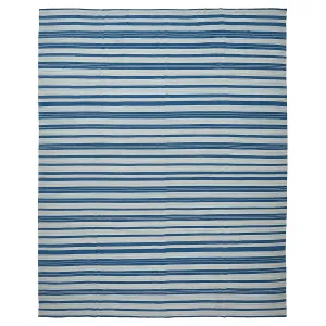 Blue Flatweave Wool Rug - 12' x 15'