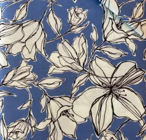 Blue floral cotton lawn from KOKKA