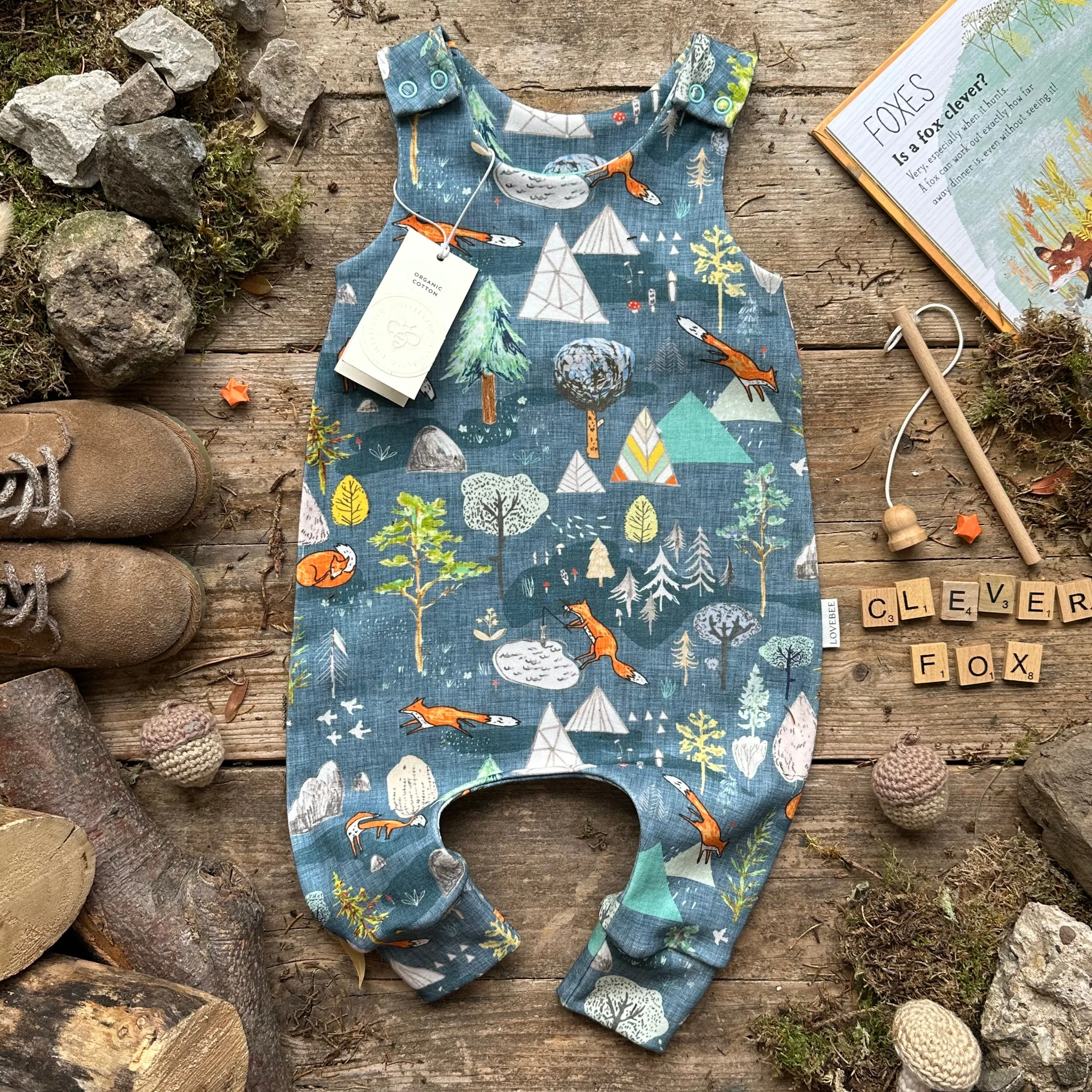 Blue Fox Mountain Long Romper