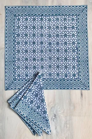 Blue Geometric Napkin Set