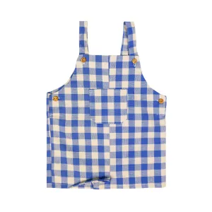 Blue Gingham Short Overalls