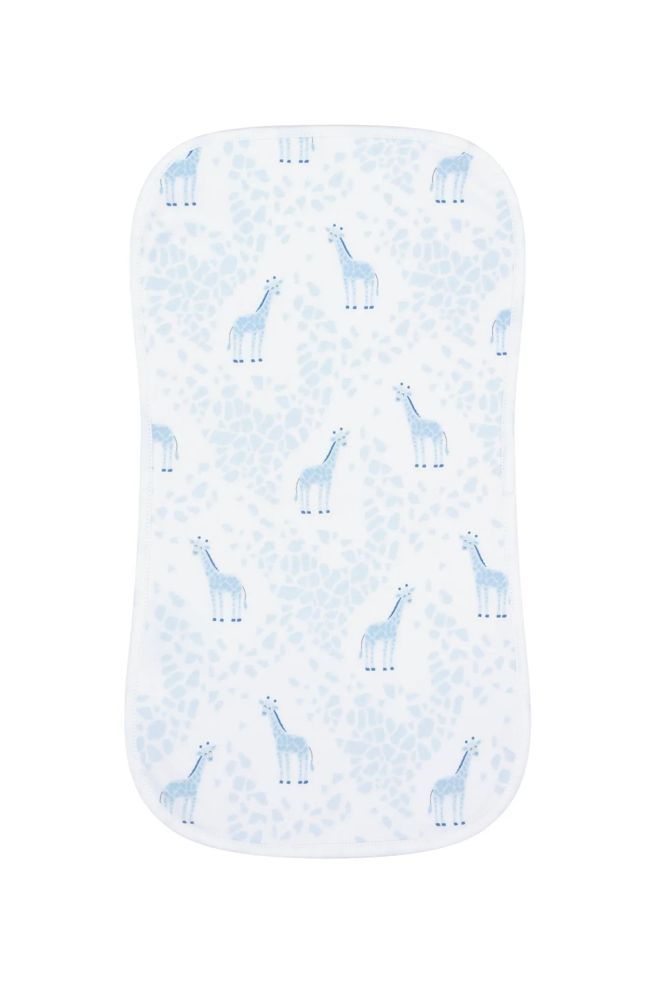 Blue Giraffe Print Burp Cloth