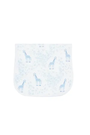 Blue Giraffe Print Burp Cloth