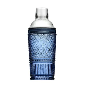 Blue Glass Cocktail Shaker