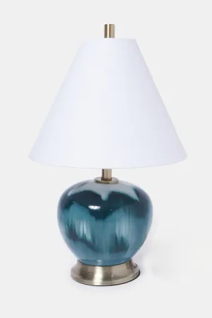 Blue Glass Table Lamp