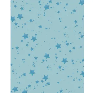 Blue Glitter Stars Printed Backdrop