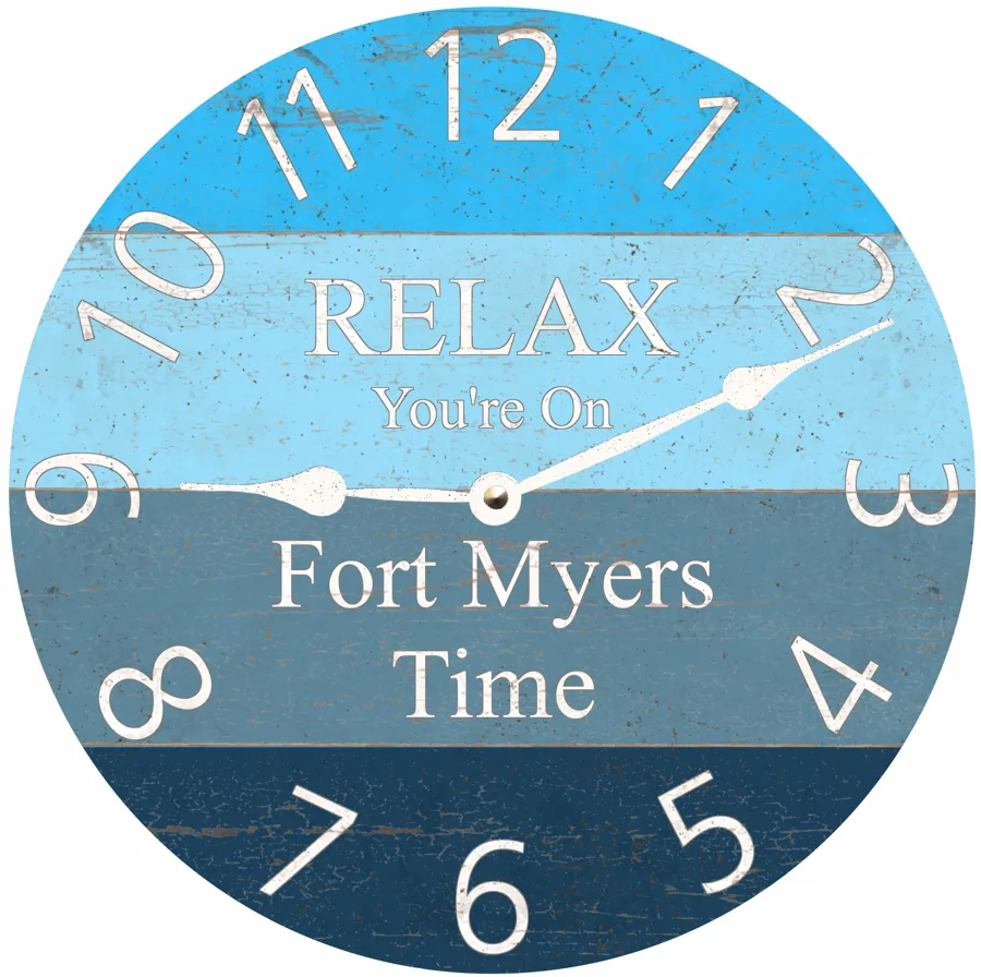 Blue Gradient Clock- Beach Blue Clock- Relax Beach Time Clock