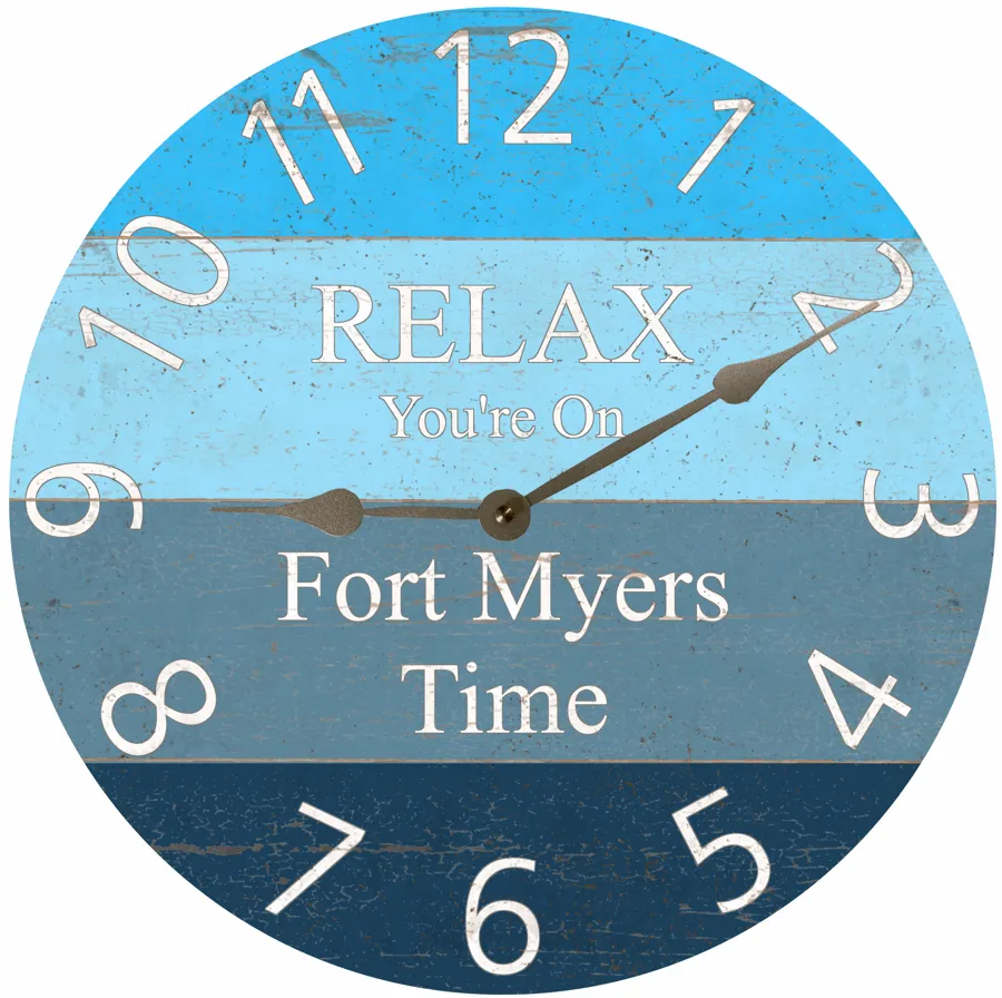 Blue Gradient Clock- Beach Blue Clock- Relax Beach Time Clock