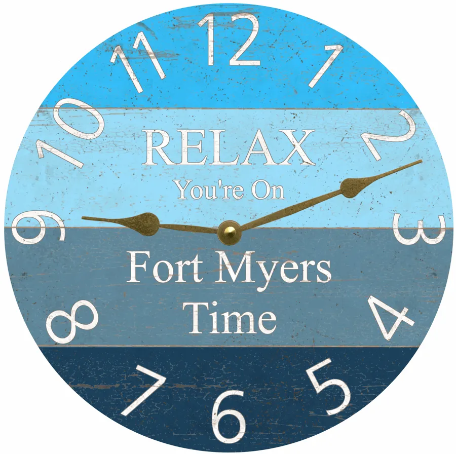 Blue Gradient Clock- Beach Blue Clock- Relax Beach Time Clock