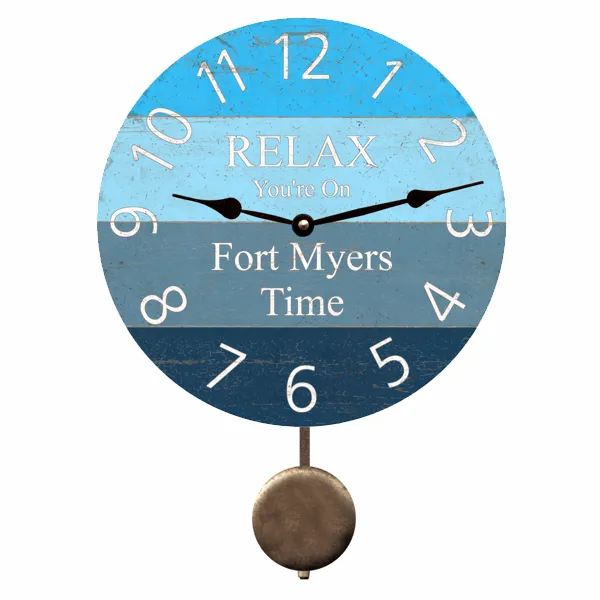 Blue Gradient Clock- Beach Blue Clock- Relax Beach Time Clock