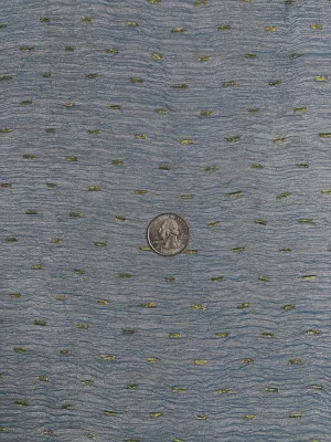 Blue Green Speckled Metallic Crushed Organza Fabric