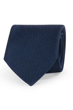 Blue grenadine silk hand made tie