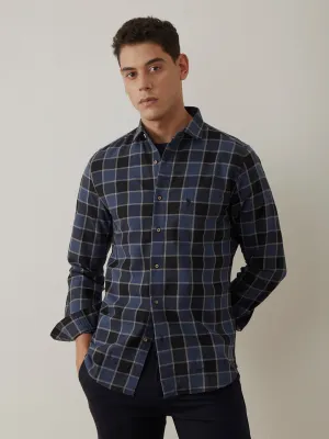 Blue Grey Checks Shirt