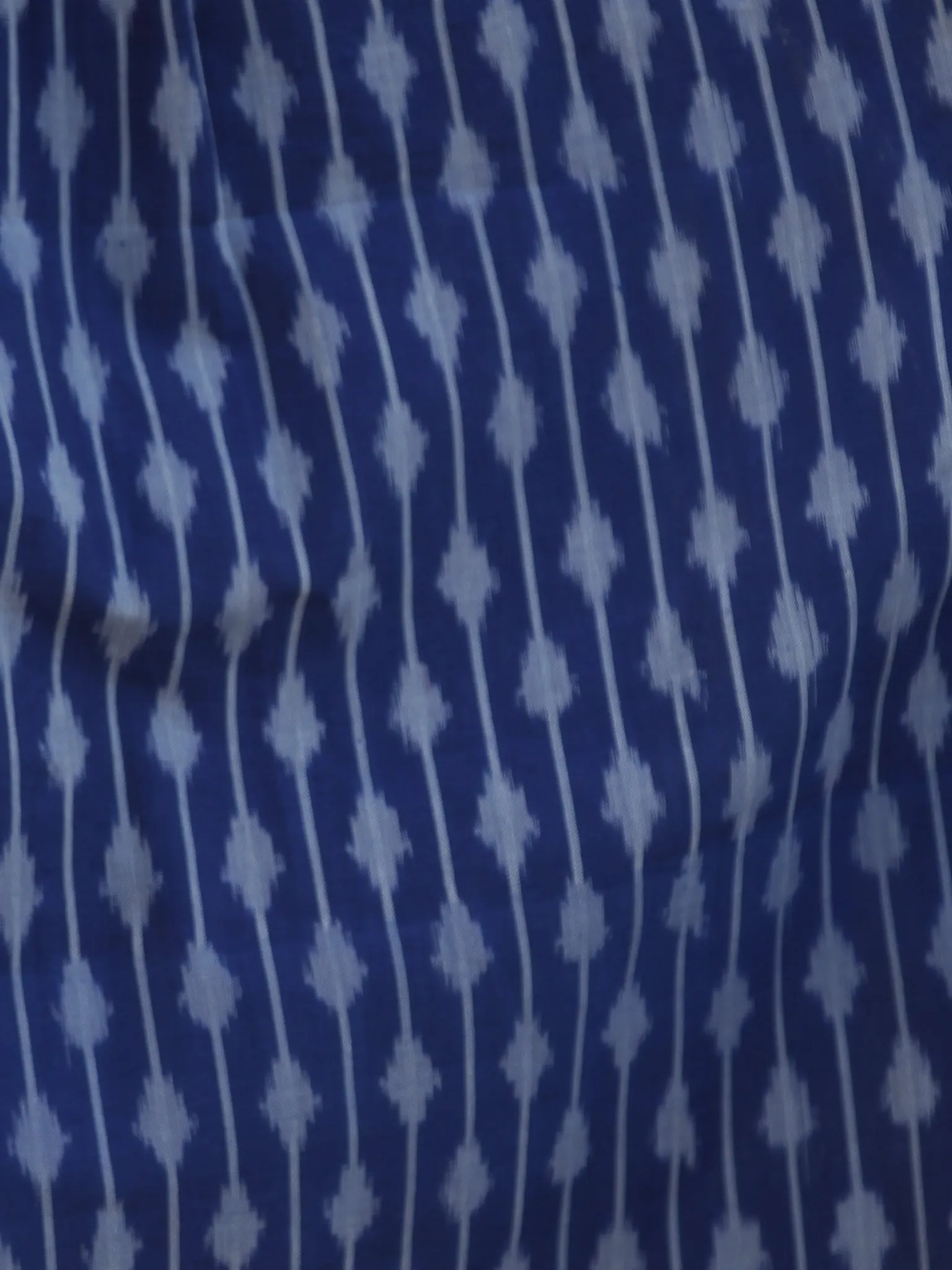 Blue Grey Hand Woven Mercerized Ikat Midi Dress (Lining Attached)-  D206F834